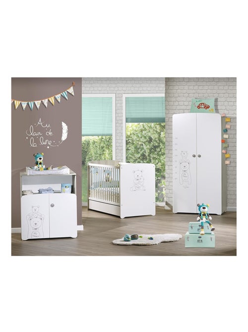 Armario de bebé de 2 puertas 175x85x56cm en melamina - BABYPRICE - Kiabi