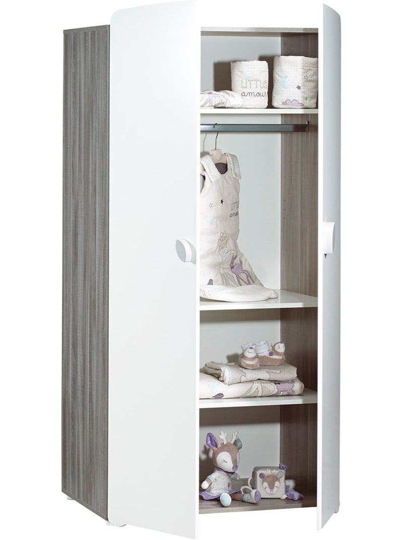 Armario de bebé de 2 puertas 175x86x56cm en madera - BABYPRICE Gris - Kiabi