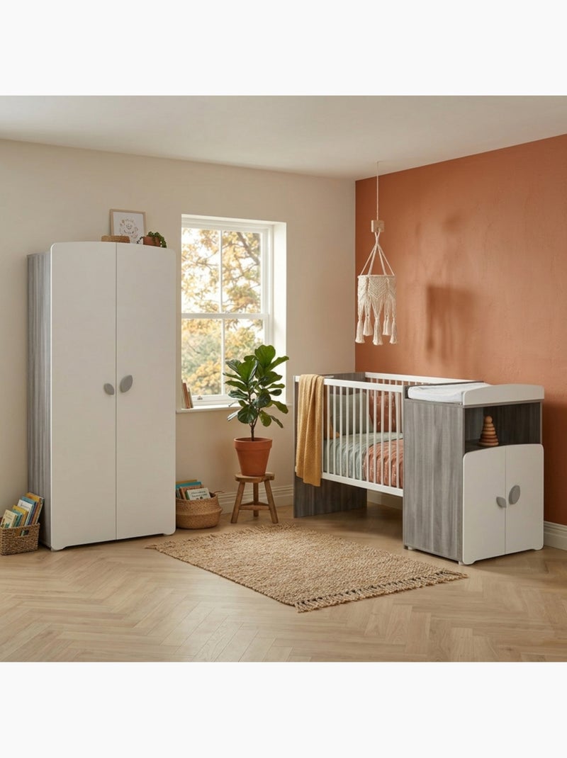 Armario de bebé de 2 puertas 175x86x56cm en madera - BABYPRICE Gris - Kiabi