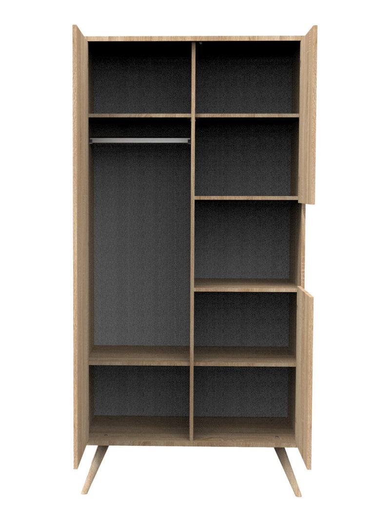 Armario de madera de 3 puertas y 1 - SAUTHON Marrón - Kiabi