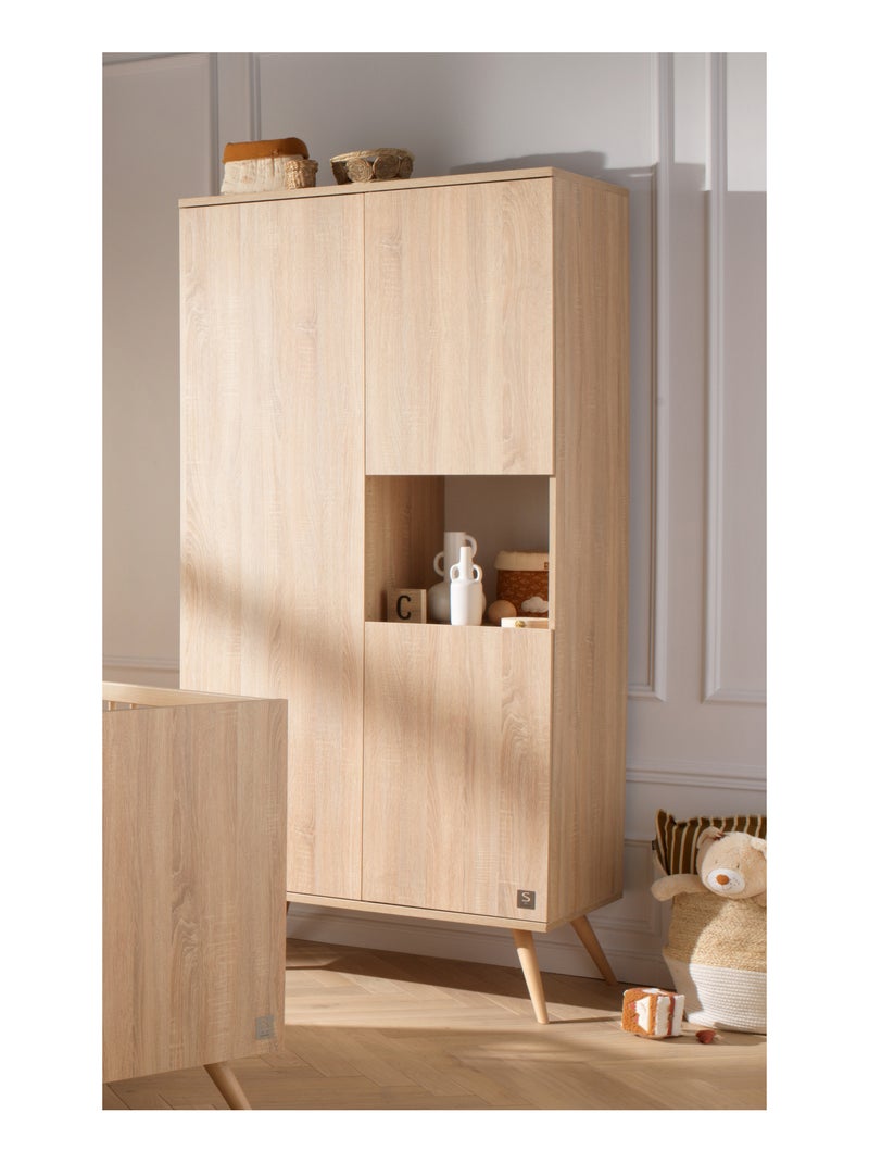 Armario de madera de 3 puertas y 1 - SAUTHON Marrón - Kiabi