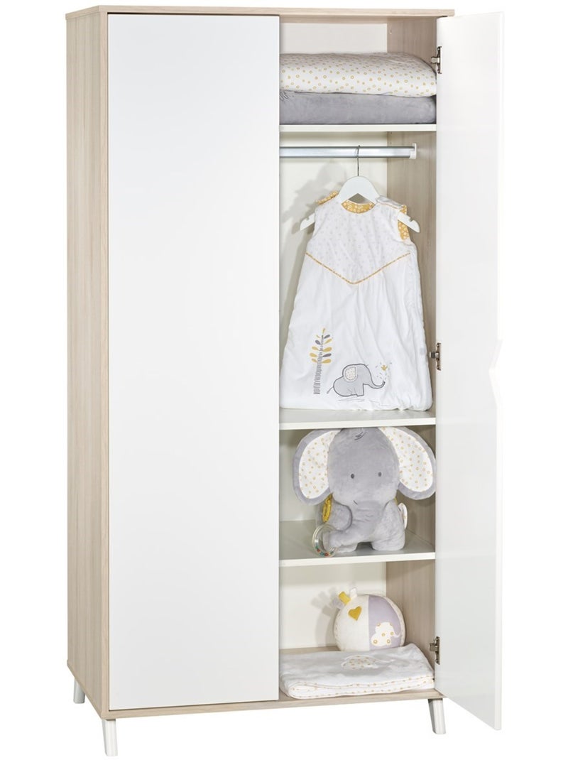 Armario de madera para bebé de 2 - BABYPRICE Blanco Beige - Kiabi