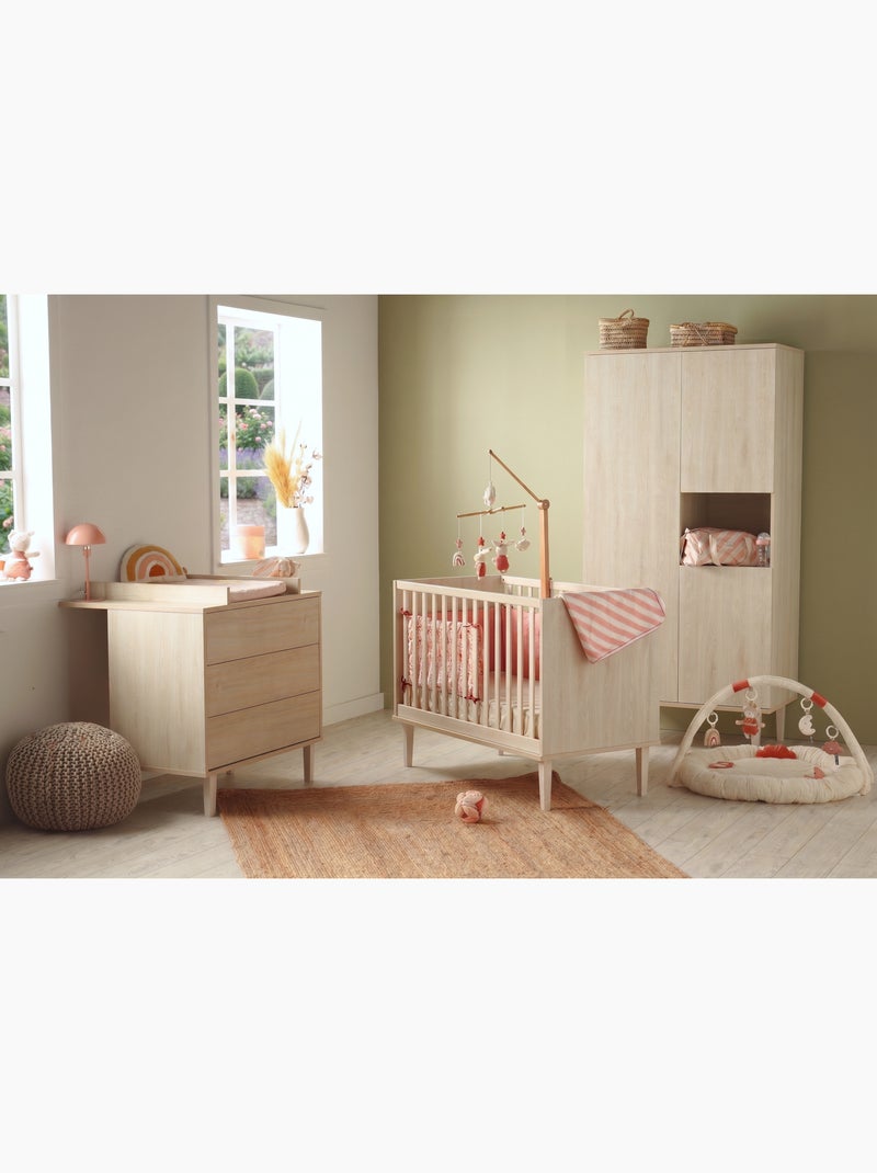 Armario de tres puertas y un hueco, con patas, en acabado de madera de haya - SAUTHON Beige - Kiabi