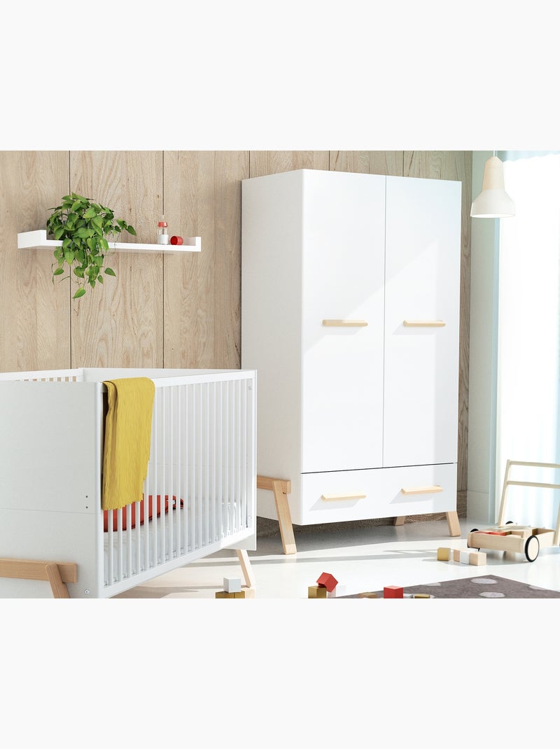 Armario infantíl 2 puertas canaille madera Blanco Marrón - Kiabi