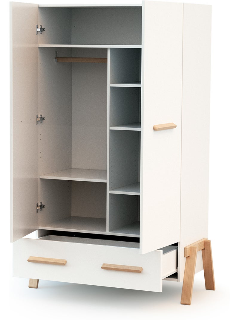 Armario infantíl 2 puertas canaille madera Blanco Marrón - Kiabi