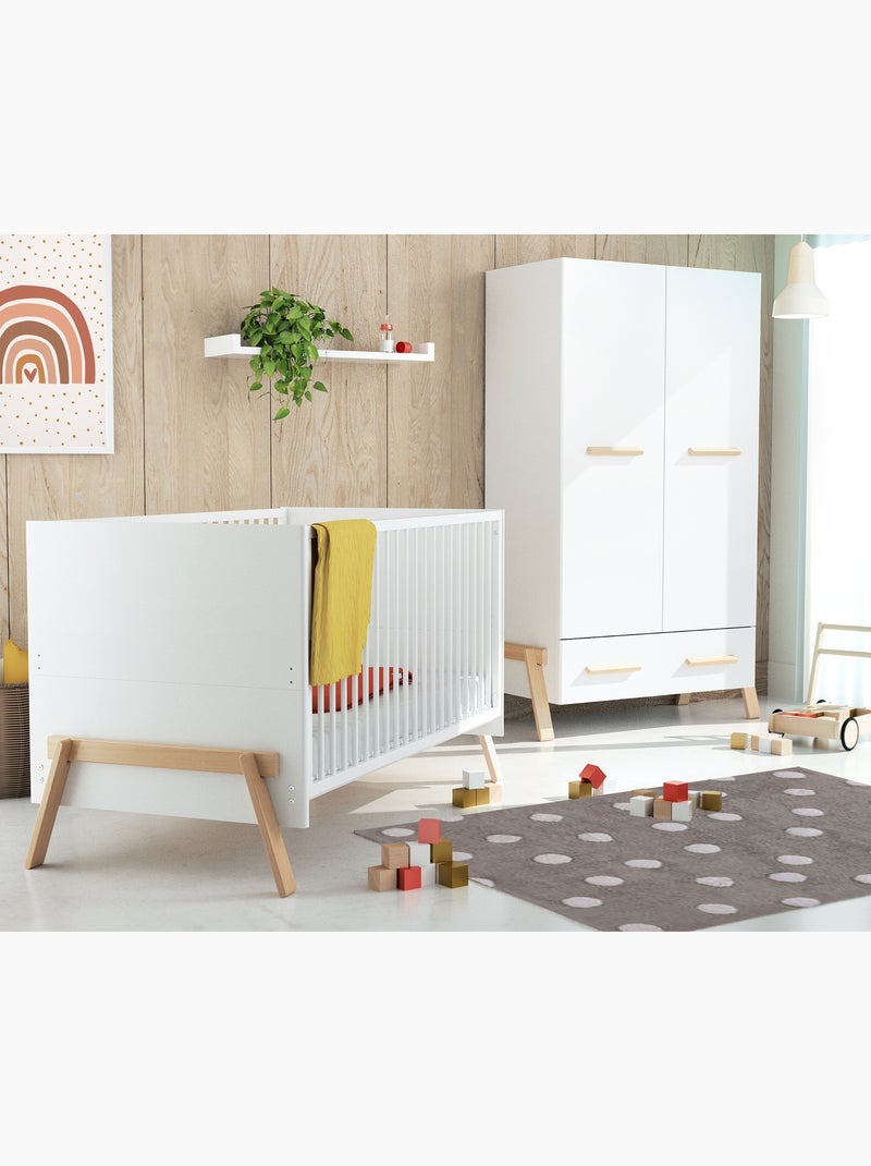 Armario infantíl 2 puertas canaille madera Blanco Marrón - Kiabi