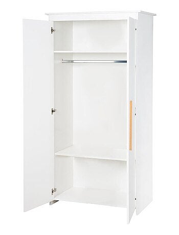 Armario infantil 2 puertas con tiradores en madera maciza - ROBA 'Lilo'