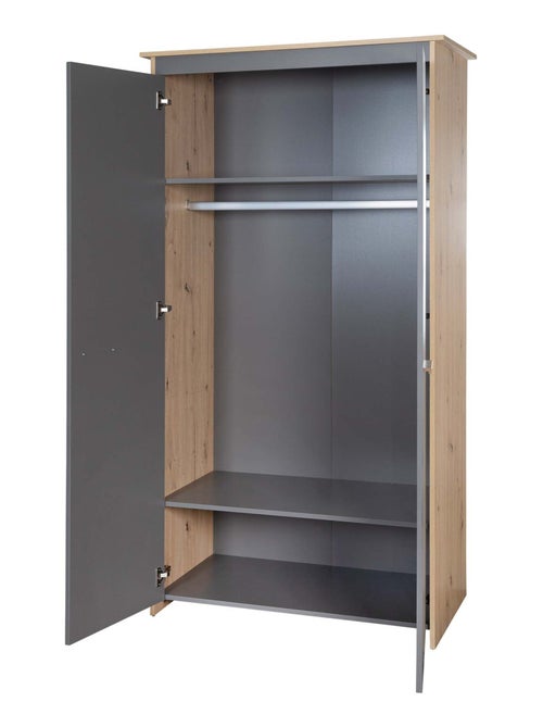 Armario infantil 2 puertas en madera efecto roble - ROBA 'Anna' - Kiabi