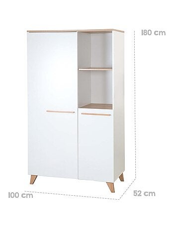 Armario infantil 2 puertas y 2 nichos - ROBA 'Leon'