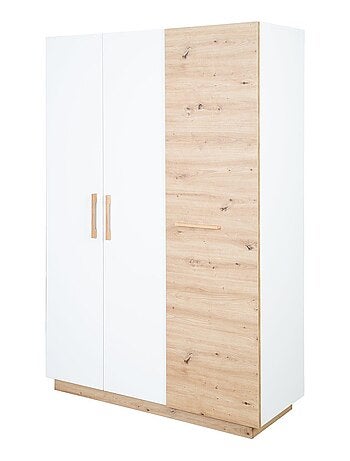Armario infantil 3 puertas batientes decoración roble - ROBA 'lion'