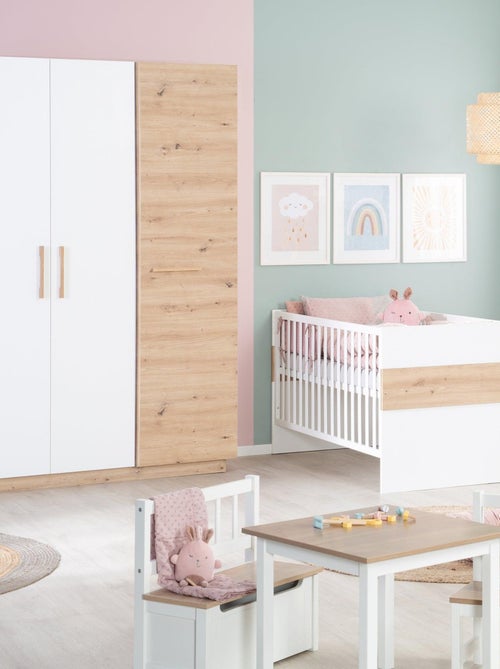 Armario infantil 3 puertas batientes decoración roble - ROBA 'lion' - Kiabi