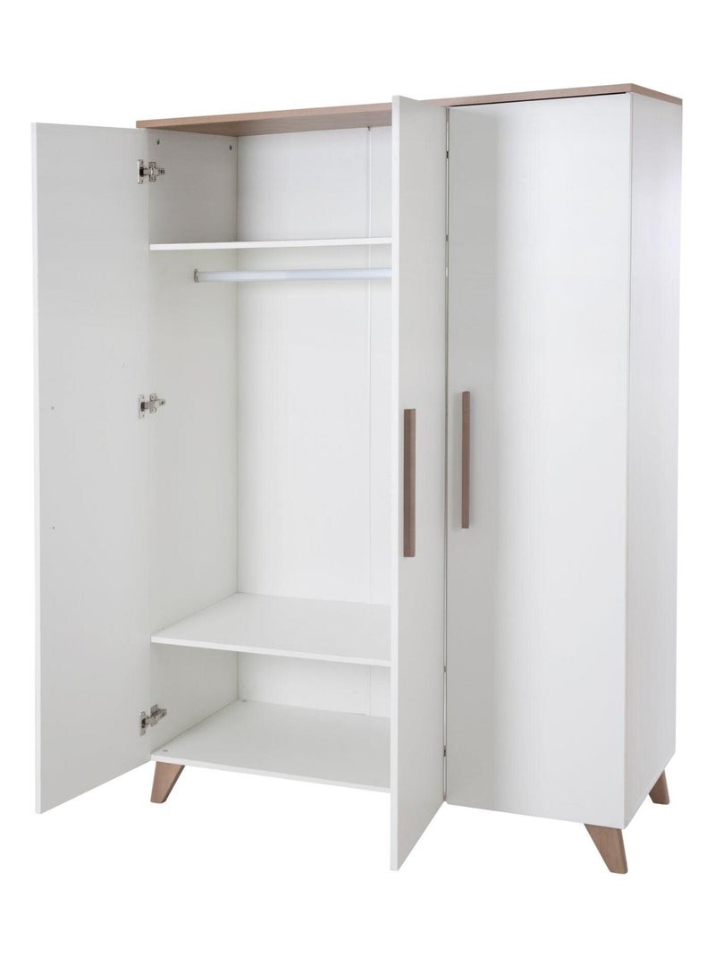 Armario infantil 3 puertas en madera - ROBA 'Ole' Blanco - Kiabi