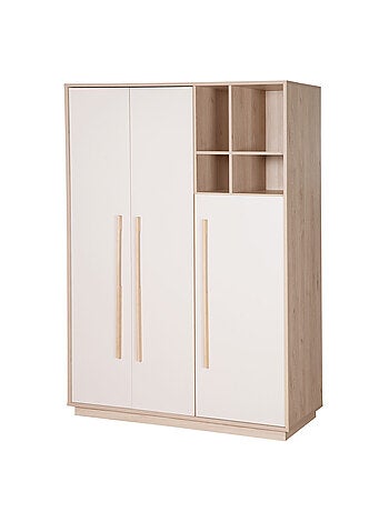 Armario infantil minimalista 3 puertas con almacenamiento abierto Elva Roba