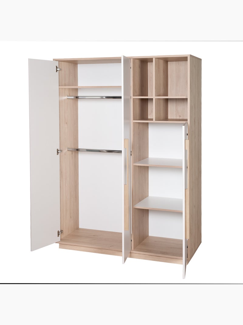 Armario infantil minimalista 3 puertas con almacenamiento abierto Elva Roba Beige - Kiabi
