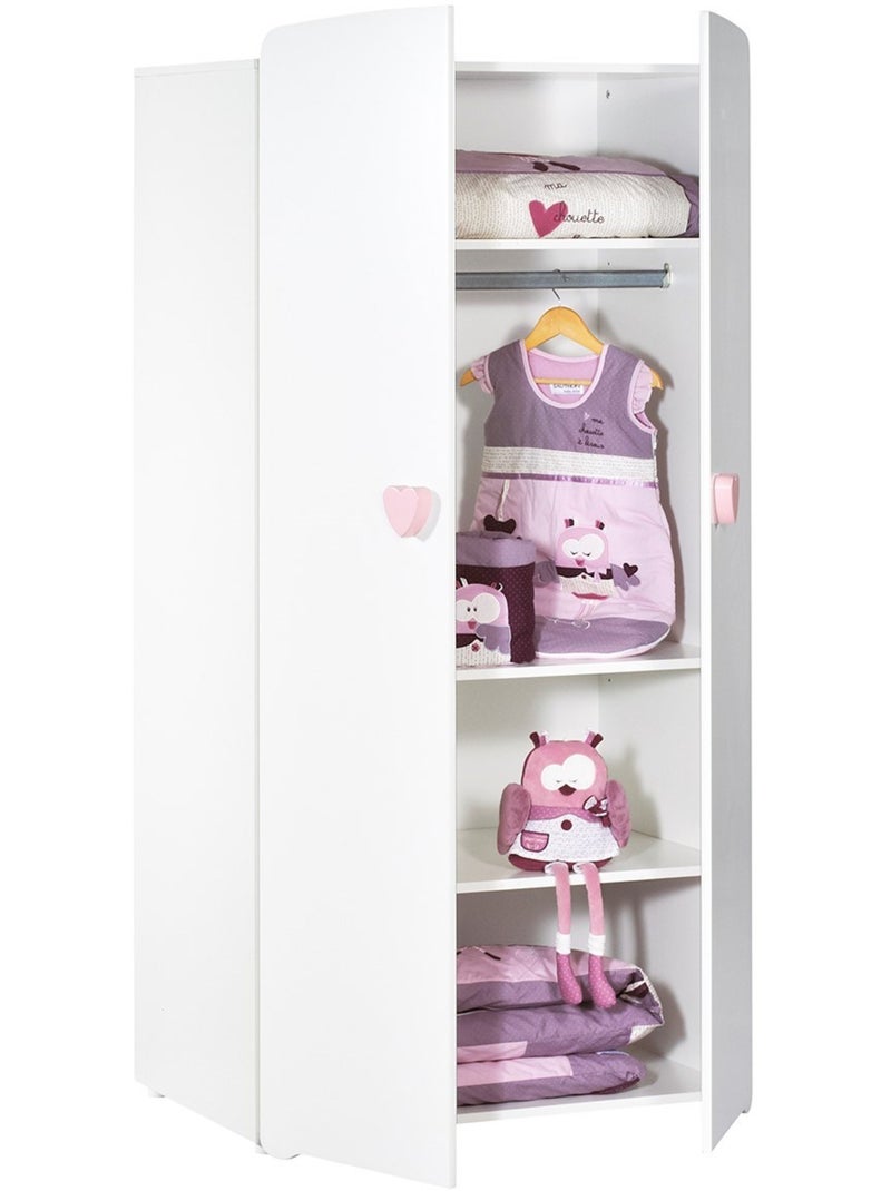 Armario para bebé de 2 - BABYPRICE Blanco Rosa - Kiabi