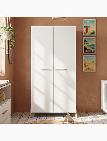 Armario para bebé de 2 puertas con patas de madera - BABYPRICE