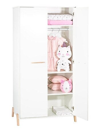 Armario para bebé de 2 puertas con patas de madera - BABYPRICE