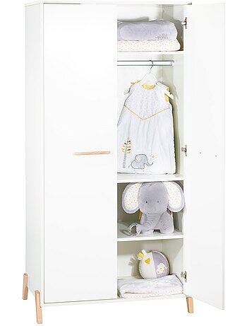 Armario para bebé de 2 puertas con patas de madera - BABYPRICE