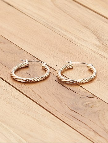 Aros trenzados dorados - Kiabi