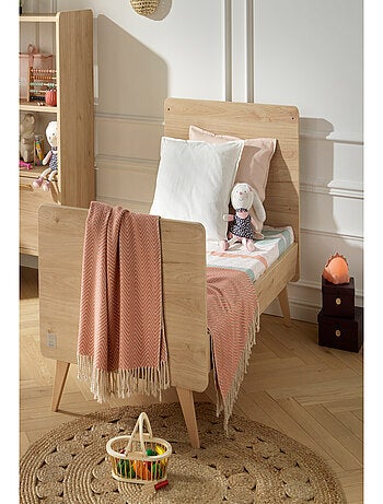 Arty Cuna Convertible, Cama 140x70cm y Mueble Cambiador - Roble - SAUTHON