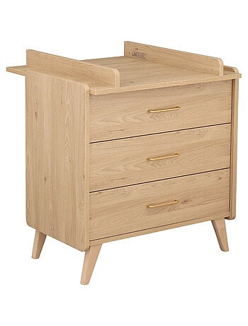 Arty Cuna Convertible, Cama 140x70cm y Mueble Cambiador - Roble - SAUTHON