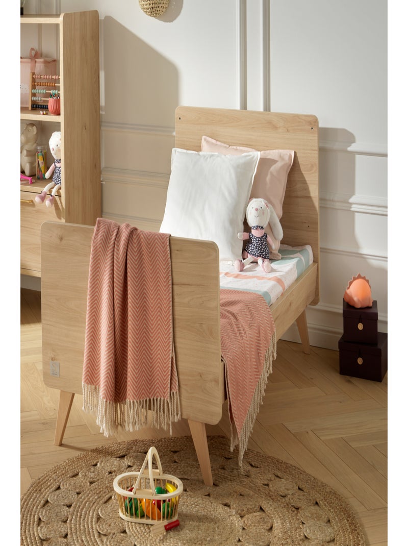 Arty Cuna Convertible, Cama 140x70cm y Mueble Cambiador - Roble - SAUTHON Marrón - Kiabi