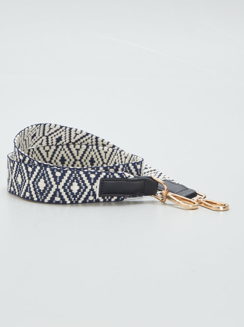 Asa de bolso extraíble estampada AZUL - Kiabi