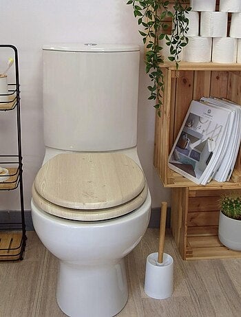 Asiento de inodoro con efecto madera