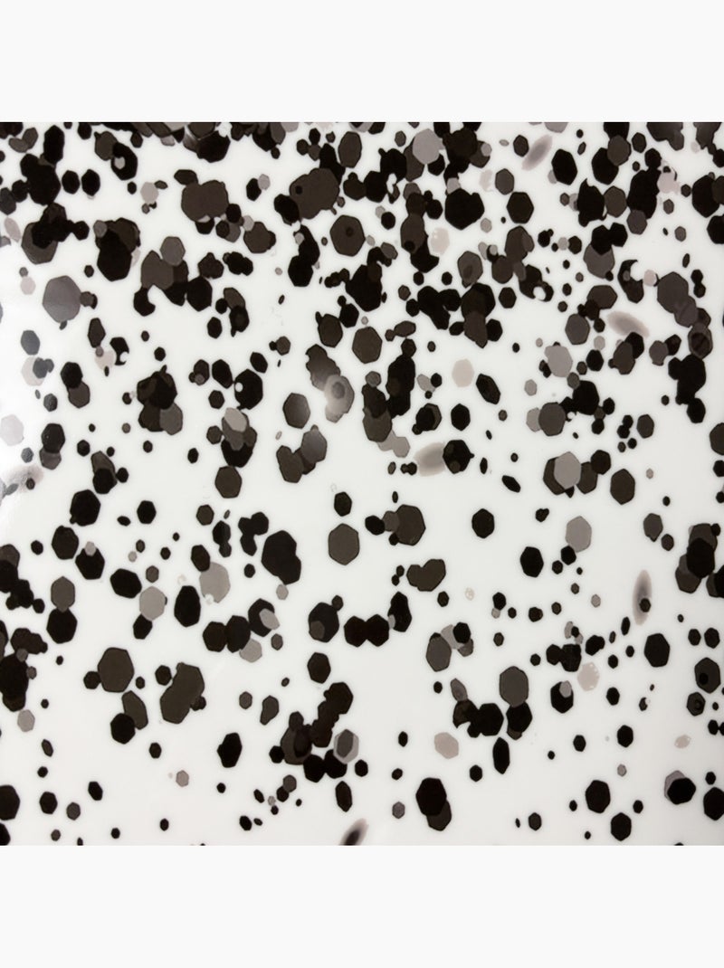 Asiento de inodoro con lunares y mecanismo de cierre suave. Negro Blanco - Kiabi