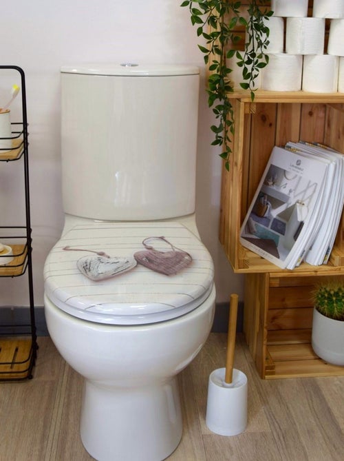 Asiento de WC Thermodur con estampado «COEUR», corazones 44 x 37 x 4 cm – Guy Levasseur - Kiabi