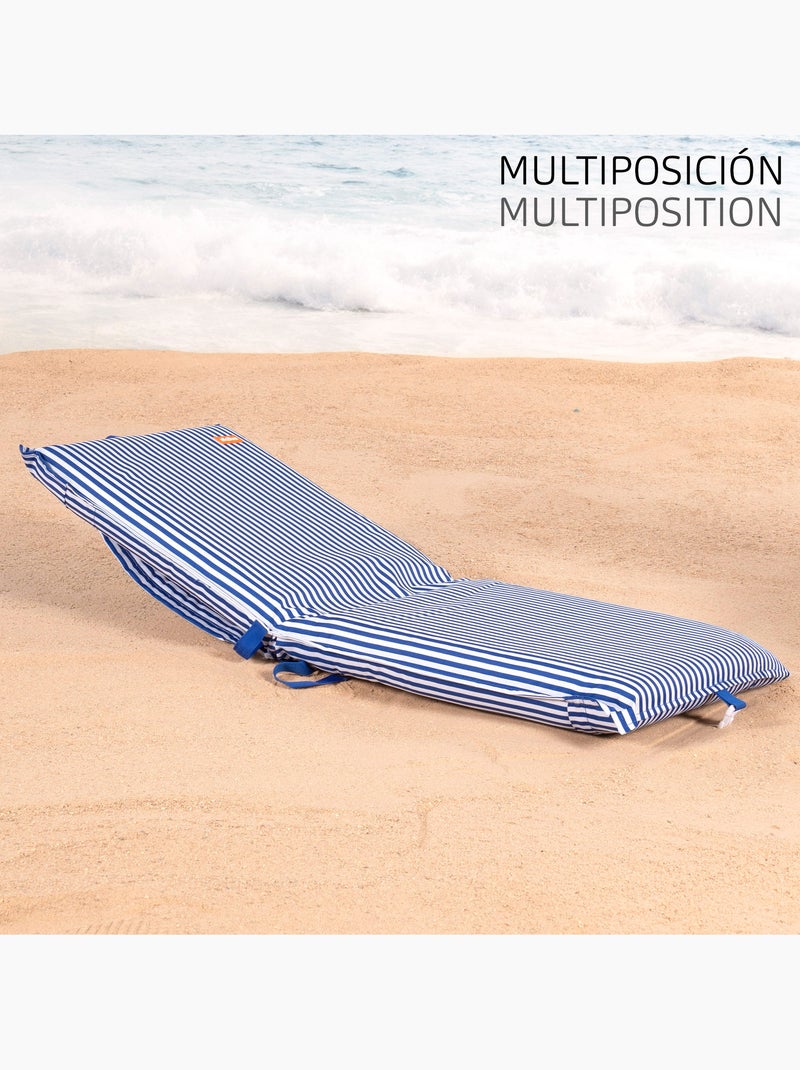 Asiento playa plegable 40x48x56 cms aktive Azul Blanco - Kiabi