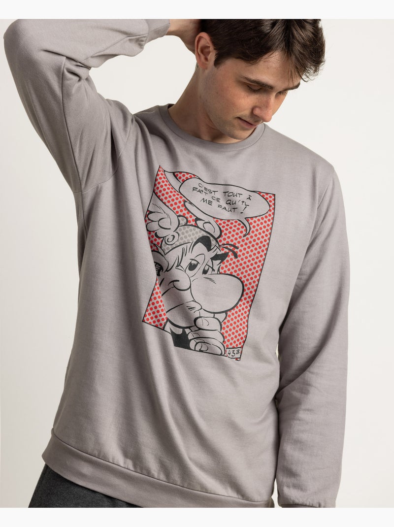 ASTERIX Pijama Manga Larga Asterix Dots para Hombre Gris - Kiabi