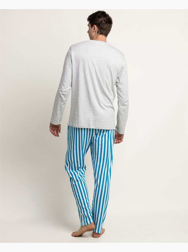 ASTERIX Pijama Manga Larga Menhir para Hombre Gris jaspeado - Kiabi