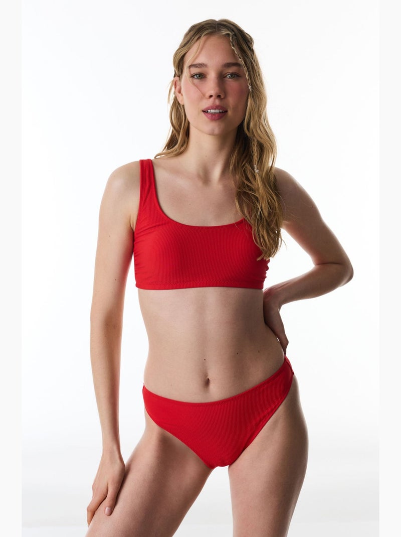 Astrid braguita de bikini de tiro alto texturizada penti Rojo - Kiabi