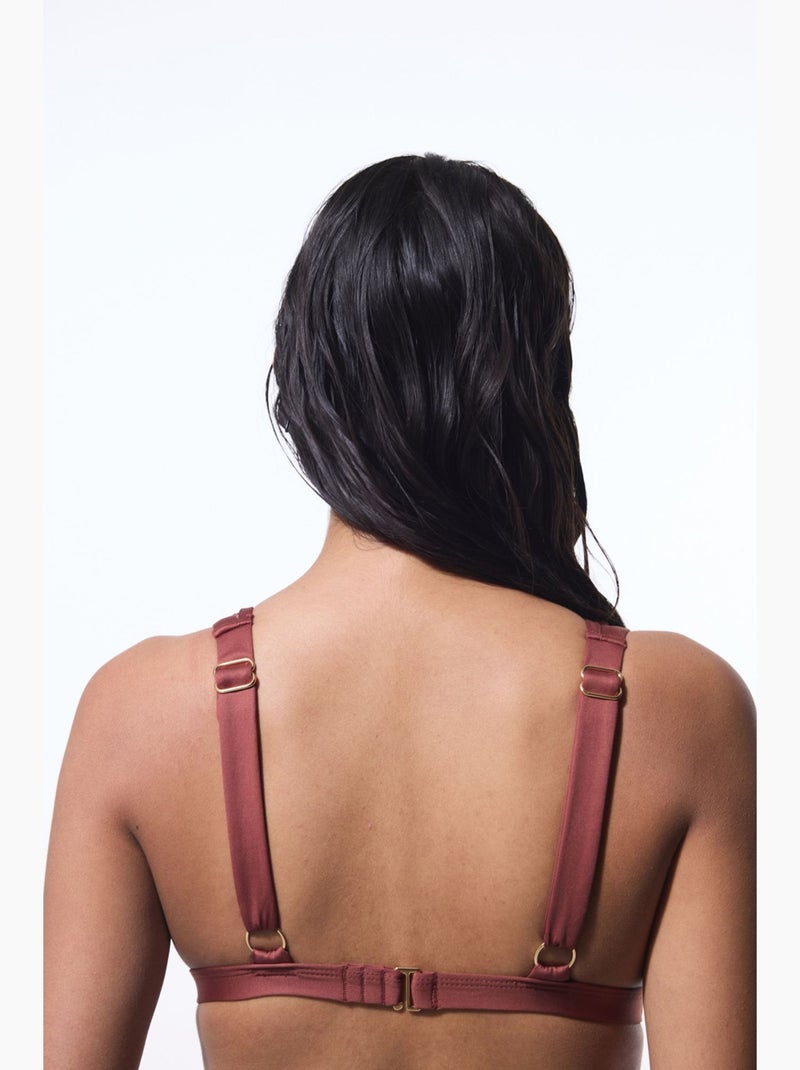 Astrid top de bikini con escote en v profundo penti Rosa viejo - Kiabi