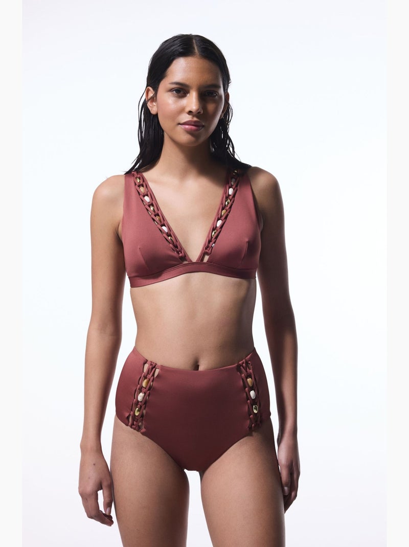 Astrid top de bikini con escote en v profundo penti Rosa viejo - Kiabi