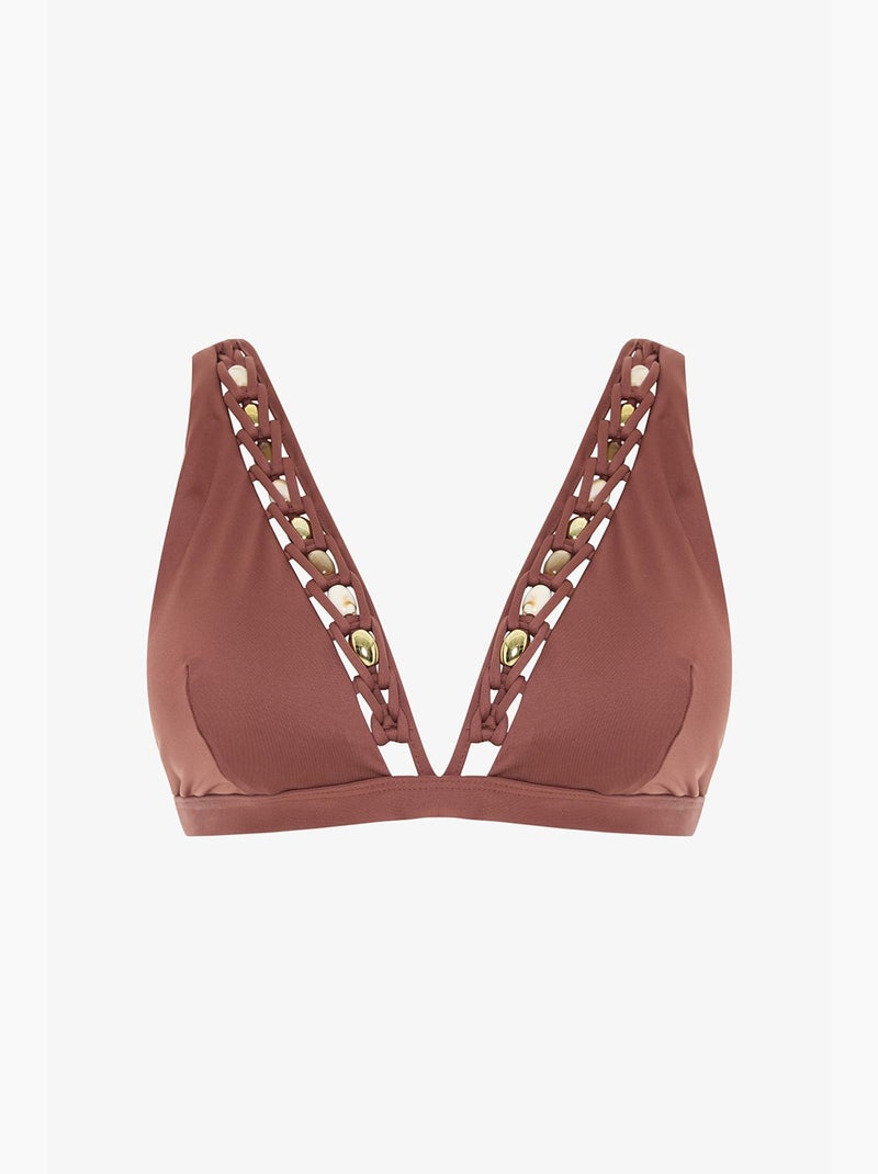 Astrid top de bikini con escote en v profundo penti Rosa viejo - Kiabi
