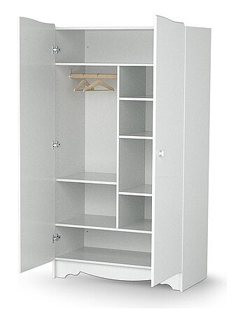AT4 - Armario infantil 2 puertas MARELLE madera - Blanco - 51 x 96 x 176 cm