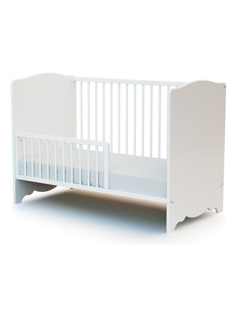 AT4 - Barandilla cuna bebé SEREN madera - Blanco - 119,6 x 4 x 32 cm Blanco - Kiabi