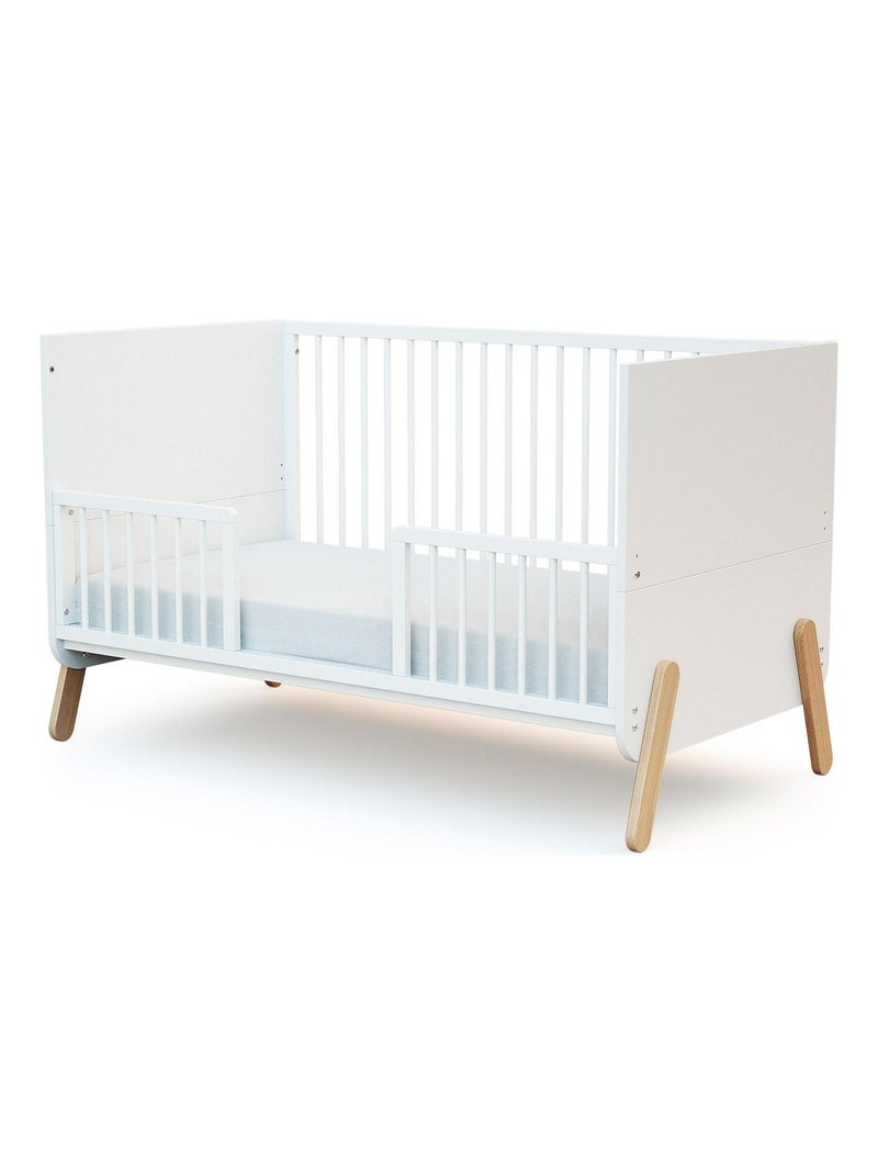 AT4 - Barandilla cuna bebé SEREN madera - Blanco - 140 x 4 x 32 cm Blanco - Kiabi
