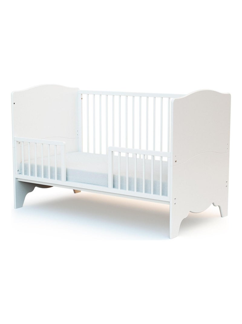 AT4 - Barandilla cuna bebé SEREN madera - Blanco - 140 x 4 x 32 cm Blanco - Kiabi