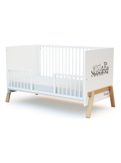 AT4 - Barandilla cuna bebé SEREN madera - Blanco - 140 x 4 x 32 cm - Kiabi
