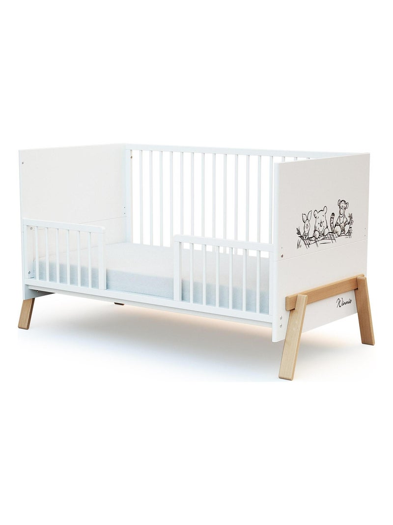 AT4 - Barandilla cuna bebé SEREN madera - Blanco - 140 x 4 x 32 cm Blanco - Kiabi