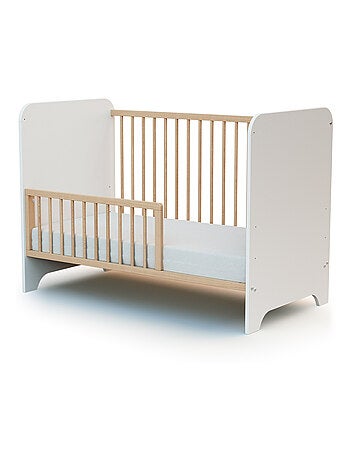AT4 - Barandilla cuna bebé SEREN madera - Blanco - 119,6 x 4 x 32 cm