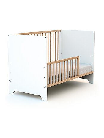 AT4 - Barandilla cuna bebé SEREN madera - Blanco - 119,6 x 4 x 32 cm