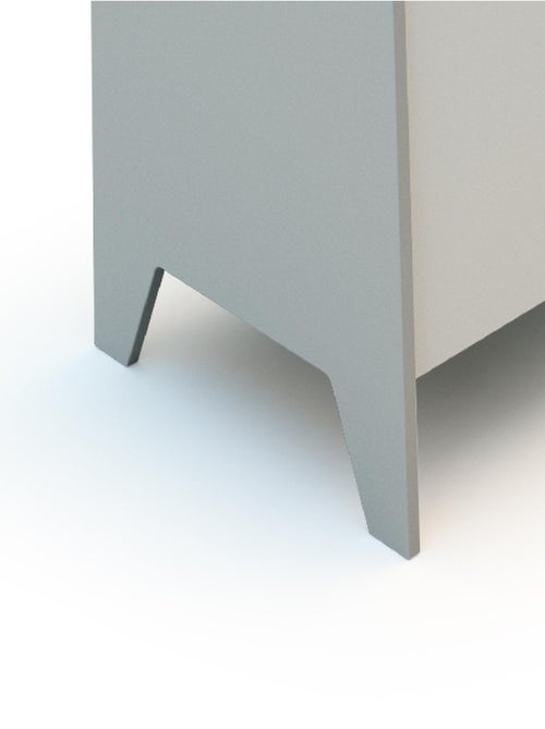 AT4 - Caja de almacenaje y juguetes madera - Gris/Blanco - 65 x 46 x 46 cm - Kiabi