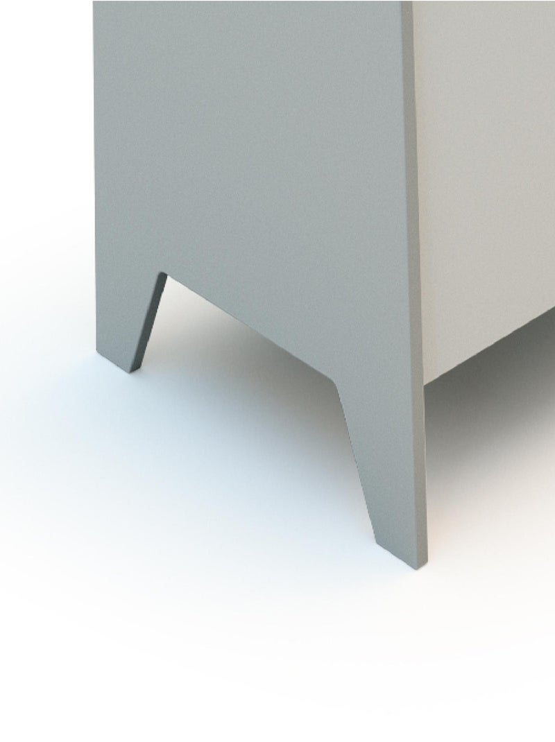AT4 - Caja de almacenaje y juguetes madera - Gris/Blanco - 65 x 46 x 46 cm Blanco Gris claro - Kiabi