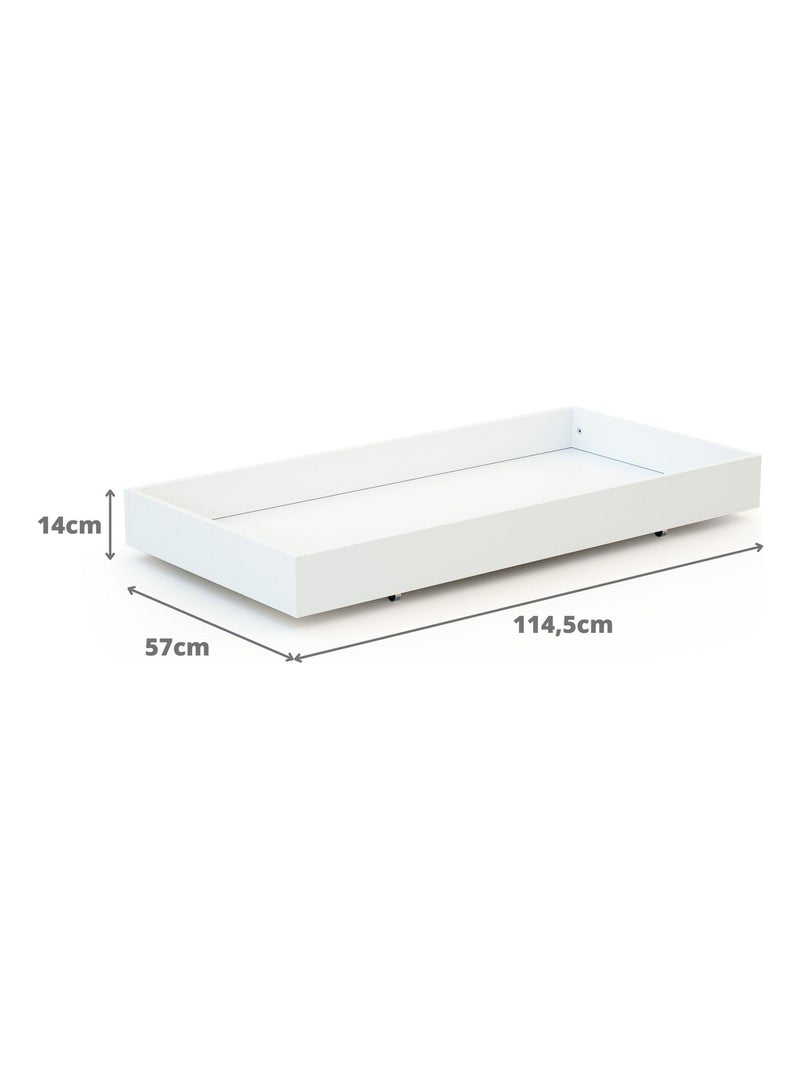 AT4 - Cajón para cuna bebé 60 x 120 cm ROLO madera - Blanco - 114,50 x 57 x 14 cm Blanco - Kiabi