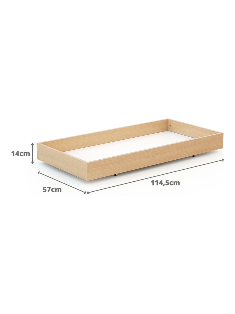 AT4 - Cajón para cuna bebé 60 x 120 cm ROLO madera - Haya Barnizada - 114,50 x 57 x 14 cm Beige claro - Kiabi
