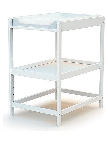 AT4 - Cambiador bebé 1 estante LIMA madera - Blanco - 73 x 54 x 90 cm